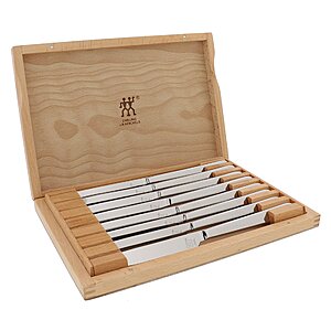 Zwilling Ultra-Sharp Steak Knives Set of 8 with Wood Gift Box for $38