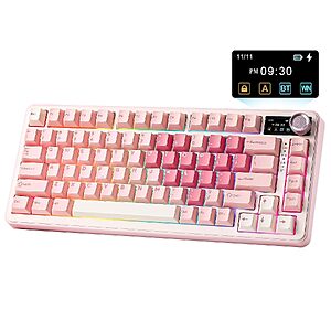 [Prime] YUNZII B75 Pro Max 75% Tri-Mode Wireless Mechanical Keyboard w/ Screen & Knob (Pink Heart, Cocoa V2) $40.37 + Free Shipping