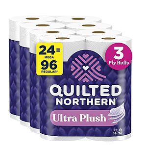 [Prime] Quilted Northern Ultra Plush 3-Ply Toilet Paper (24 Mega Rolls) $17.98 w/ S&S + Free Shipping