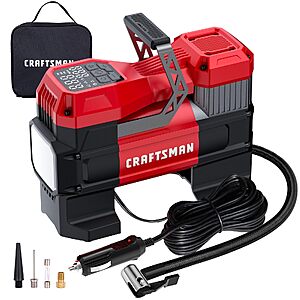 CRAFTSMAN Portable 12V Tire Inflator with Digital Gauge & Auto Shut-Off $31.98