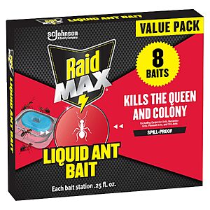 [Prime] 8-Count Raid MAX Liquid Ant Killer Bait Stations $5.62 w/ S&S + Free Shipping