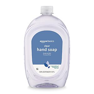 50-Oz Amazon Basics Gentle & Mild Clear Liquid Hand Soap Refill $2.82 w/ S&S + Free Shipping w/ Prime or on $35+