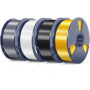 [Prime] $37.99* | 4-Pk 1KG SUNLU Silk PLA 1.75mm 3D Printer Filament (Various) at Amazon