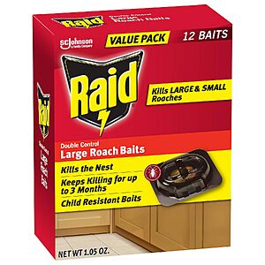 [Prime] 12-Count Raid Double Control Large Roach Bait Stations $6.64 w/ S&S + Free Shipping