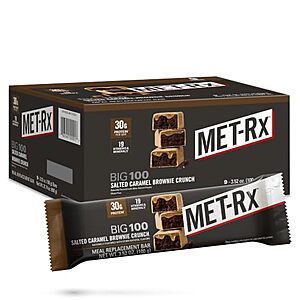 [Prime, SnS, AC] $10.15* | 9-Count 3.52-Oz MET-Rx Big 100 Protein Bar (Salted Caramel Brownie Crunch) at Amazon