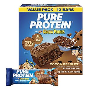 [Prime, SnS, AC] $7.13 | 12-Pack Pure Protein Cocoa PEBBLES™ Protein Bars at Amazon