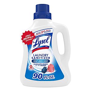 [Prime] 90-Oz Lysol Crisp Linen Laundry Sanitizer Liquid Detergent Additive $9.86 w/ S&S + Free Shipping
