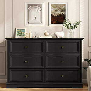47.2" Valera 6-Drawer Double Dresser (Black) $169.99 + Free Shipping