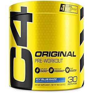 [Prime, SnS, AC] $16.95 | 30-Servings Cellucor C4 Original Pre Workout Powder (Icy Blue Razz) at Amazon