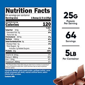 Nutricost Casein Protein Powder 5lb - Unflavored, Chocolate, Vanilla - $53.29 w/Max S&S