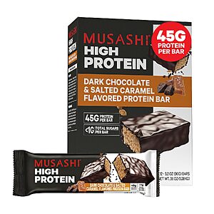 Musashi HIGH Protein Bars 12 packs various flavors $20.99
