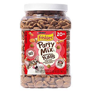 $6.07 S&S PRIME  Friskies Purina Party Mix Natural YUMS Real Salmon or Tuna Cat Treats, 20 oz