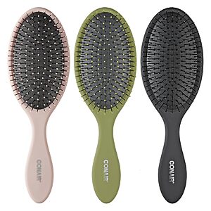 $7.58: [Prime]3-Pk Conair Detangling Hair Brush Set (Evergreen/Blush Pink/Black) at Amazon