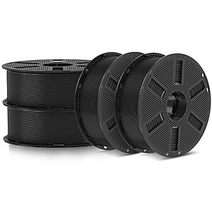JAYO PETG 3D Printer Filament Bundle 1.75mm, 1.1kg, 4-Pack, Black $28.79