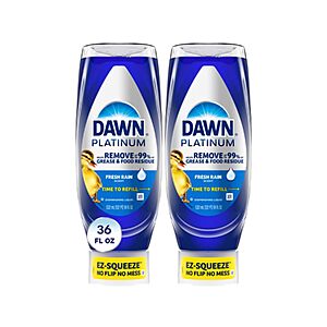 [Prime] 2-Pack 18-Oz Dawn Platinum EZ-Squeeze Dish Soap (Fresh Rain) $4.48 w/ S&S + Free Shipping