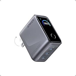 [Prime] $99.99* | Anker Prime 3-Port 160W GaN USB-C Compact Charger w/ Smart Touch Display at Amazon