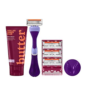 Prime Members: Dollar Shave Club For Women 6-Blade Premium Shave Kit w/ Handle, 4-Pack Razor Refills & 3-Oz Shave Butter (Purple) $9.44 w/ S&S + Free Shipping