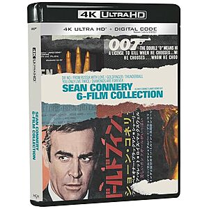 [Prime] $66.48* | 007: James Bond Sean Connery 6-Film Collection (4K Ultra HD + Digital) at Amazon
