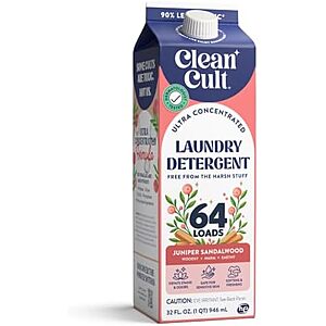 [Prime, SnS, AC] $4.64* | 32-Oz Cleancult Ultra Concentrated Liquid Laundry Detergent Soap (Juniper Sandalwood) at Amazon