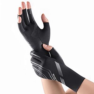 Soloever Men or Women's Upgraded All-Around Compression Arthritis Gloves (Black-High Compression, Large-XX-Large) $4.99 + Free Shipping w/ Prime or on $35+