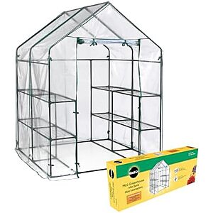 [Prime] $46.18* | Miracle-GRO 4'8" x 4'8" x 6'5" Outdoor Mini Walk-in Greenhouse Plant Tent (Clear) at Amazon