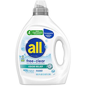 $10.85 S&S 10% off Q *PRIME ONLY*  ALL FREE & CLEAR Liquid 90 loads