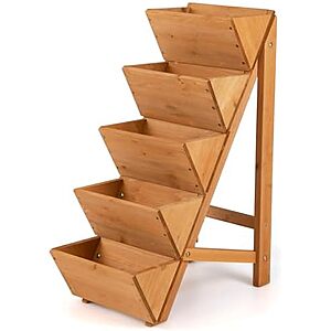 [Prime] $43.99* | Giantex 5-Tier Solid Wood Outdoor Planter Box at Amazon