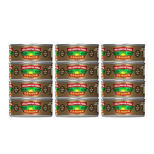 $19.98-$39.90 PRIME ONLY S&S 10% off Q Genova Premium Yellowfin Tuna in Olive Oil, 5 Ounce Cans (Pack of 12 OR 24) + more