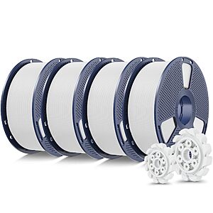 SUNLU PLA+2.0 3D Printer Filament, White, 4-Pack (4KG)