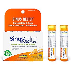 [Prime] 2-Count Boiron SinusCalm Sinus Pain Relief Pellets (160 Pellets) $2.97 w/ S&S + Free Shipping