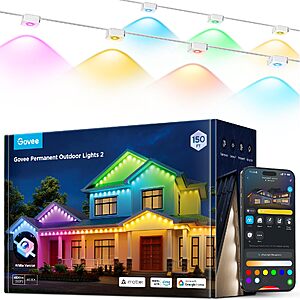 [Prime]$319.99: Govee Permanent Outdoor Lights 2, 150ft RGBIC Outdoor Lights with 100 Modes at Amazon
