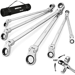 [Prime] $31.33* | 6-Piece SEDY Extra Long Flex-Head Ratcheting Wrench Set (Metric) at Amazon