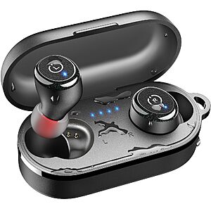 TOZO T10 Wireless Earbuds Powerful Bass Stereo Wireless Charging, APP, IPX8 $17.99