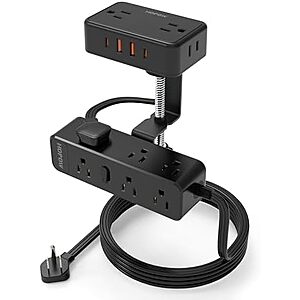 [Prime] $30.77* | HOPOW Desk Clamp Dual Power Strip w/ 10' Cord, 1700J Surge, 13x AC, 4x USB at Amazon