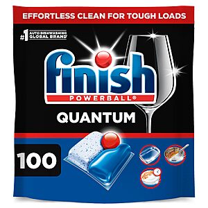 $14.71 S&S PRIME ONLY Finish Quantum Dishwasher Pods, No Pre-Rinse Dishwasher Detergent Soap 100 count