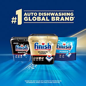 $12.56 S&S PRIME ONLY Finish Ultimate Quantum Dishwasher Pods, Infinity Shine, Fresh Scent, 62ct