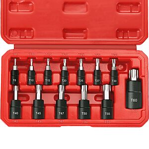 $11.55: [AC, Prime Only]13-Pc RIMKOLO Torx Bit Socket Set at Amazon