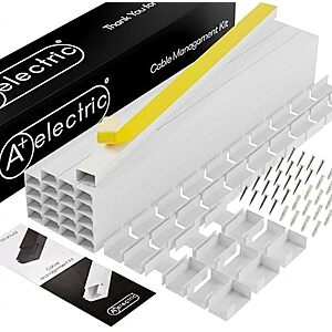 [Prime] $23.73* | 20-Piece 315" A+ ELECTRIC Cable Raceways Management Kit (White) at Amazon