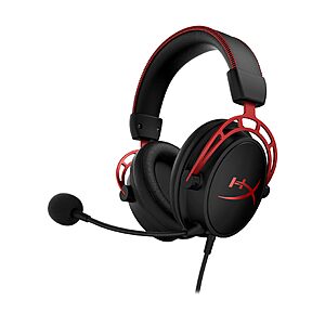 [Prime]$39.98: HyperX Cloud Alpha Gaming Headset, Dual Chamber Drivers, Detachable Mic(Red) at Amazon