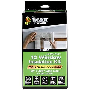 [Prime] $20.85* | Duck MAX Strength Window Insulation Kit for up to 10x Windows (3' x 5') at Amazon
