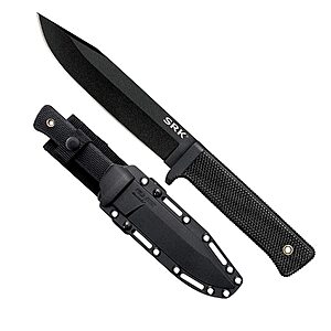 Cold Steel SRK 6" SK-5 Clip Point Razor-Sharp Blade 4.75" Durable Kray-Ex Handle Tactical Fixed Blade Knife, Boxed