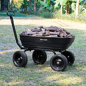 BILT HARD 7 Cu Ft Poly Garden Dump Cart 1200 lbs with No Flat Tires - $142.49 @ Amazon