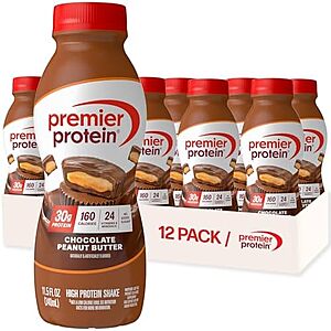 [Prime, SnS] $18.23* | 12-Pk 11.5oz Premier Protein Shake w/ 30g Protein (Chocolate Peanut Butter) at Amazon ($1.52 each)