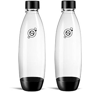 [Prime] $9.99* | 2-Pk 1-L SodaStream Slim Carbonating Bottles (Black) at Amazon