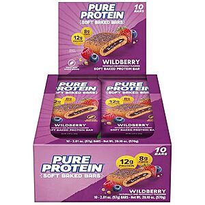 [Prime, SnS, AC] $8.74* | 10-Pk 2.01oz Pure Protein Soft Baked Protein Bars at Amazon