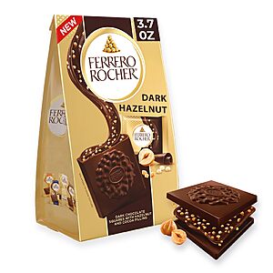 $4.97 AMAZON Ferrero Rocher Dark Chocolate Hazelnut chocolate squares, 3.7 oz