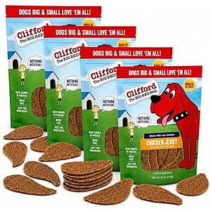 [Prime, SnS, AC] $7.16* | 4-Pack 6-Oz Clifford The Big Red Dog Chicken Jerky Dog Treats at Amazon