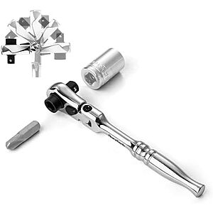 [Prime] $9.49* | DURATECH 1/4" Drive 2 in 1 Flex Head Socket & Bit Driver Ratchet Handle at Amazon