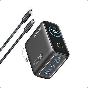 Anker 100W Max USB C Charger, 3-Port GaN Phone Charger with Smart Display $45.99
