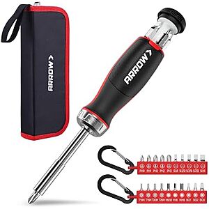 [Prime] $8.49* | 27-in-1 Arrow Ratcheting Multi-Bit Screwdriver Set w/ Zipper Pouch at Amazon